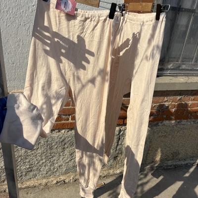 100%有机全棉！外贸日单女高腰收脚薄款秋裤家居打底裤纯棉长裤子