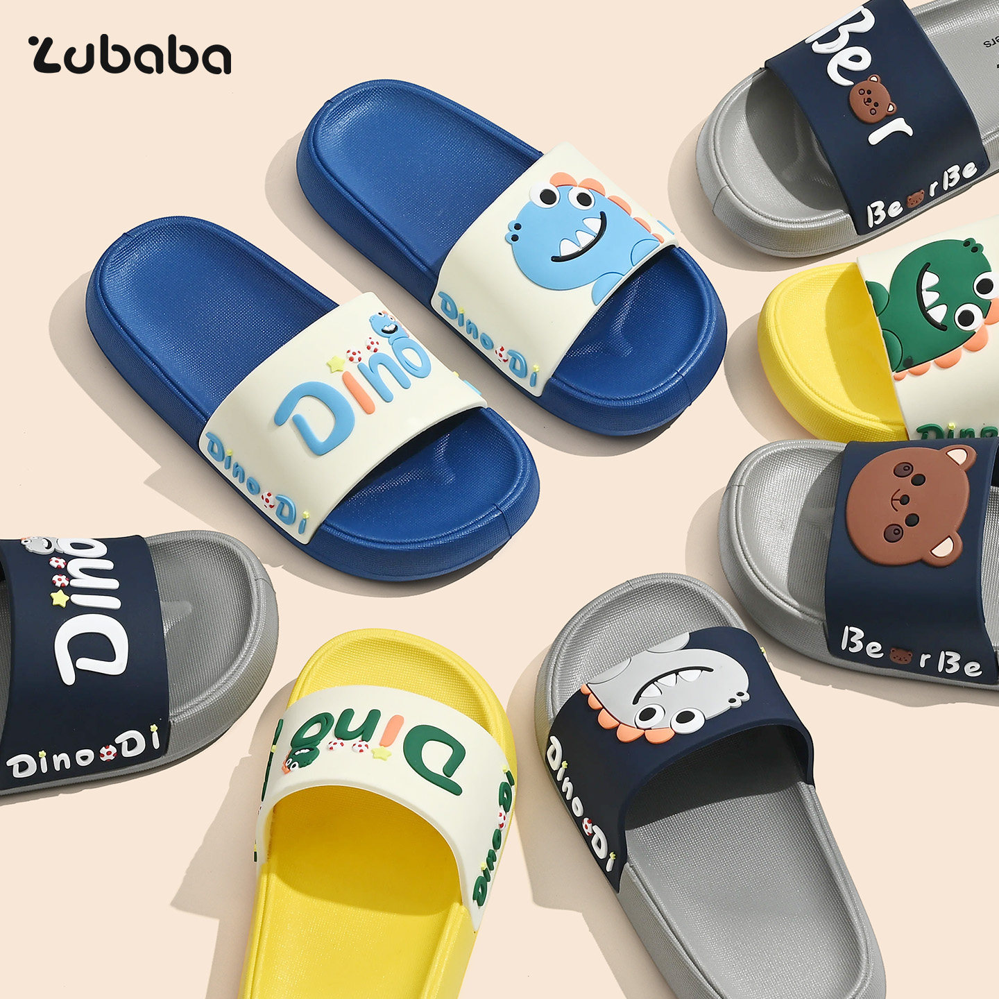 zhubaba夏季卡通小恐龙儿童凉拖图片
