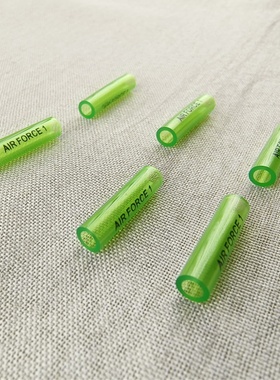 适配AF1白绿笑脸透明软管绿色鞋带扣AIR FORCE 1字母DIY装饰配件