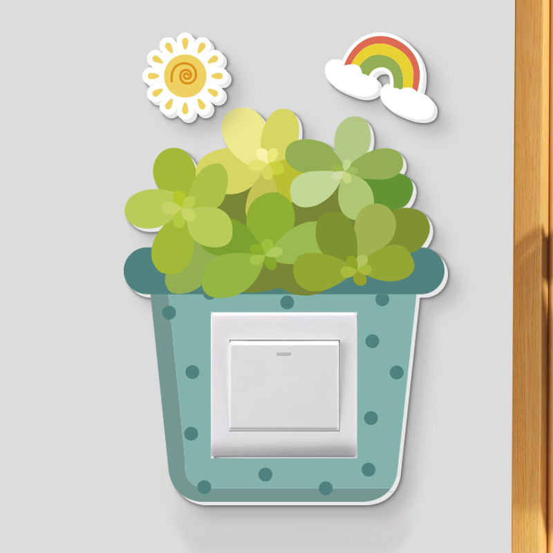 网红插座美化边框套可爱卡通创意装饰套防水开关保护套开关墙贴,家居饰品,开关贴,淘宝优惠券,粉丝福利购,淘宝优惠卷