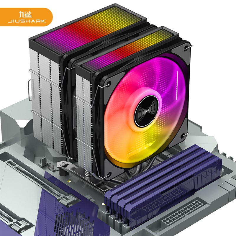 九鲨CPU散热逆重力双塔不挡内存