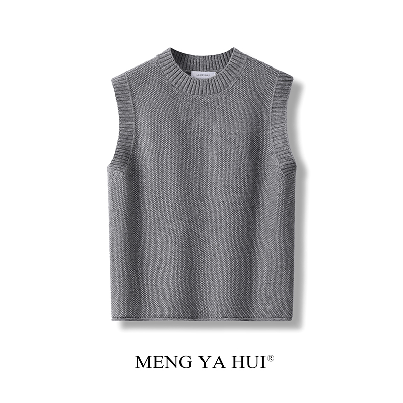 2025新款秋冬针织马甲女纯色圆领无袖毛衣背心外穿内搭打底衫马夹