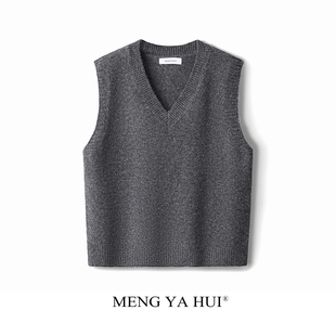 2024新款 宽松针织马甲女外穿百搭学院风秋冬V领马海毛衣背心叠穿