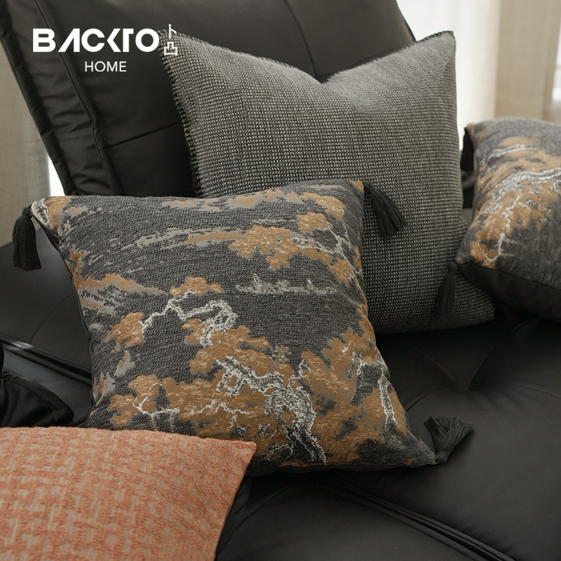 重工提花国风现代高端靠垫BACKTO