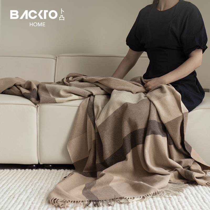 卜凸家居100%羊羔毛沙发毯毛毯