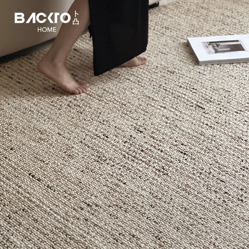 BACKTO卜凸家居印度进口手工编织无胶羊毛地毯轻奢奶油客厅茶几毯