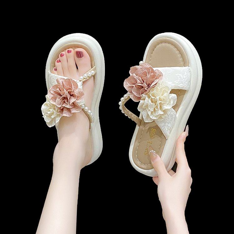 绝美法式厚底拖鞋女夏季时尚2025小香风新款高级感外出防滑沙滩鞋,女鞋,一字拖,淘宝优惠券,粉丝福利购,淘宝优惠卷