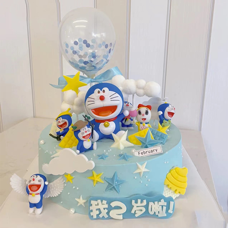 机器猫儿童摆台生日蛋糕