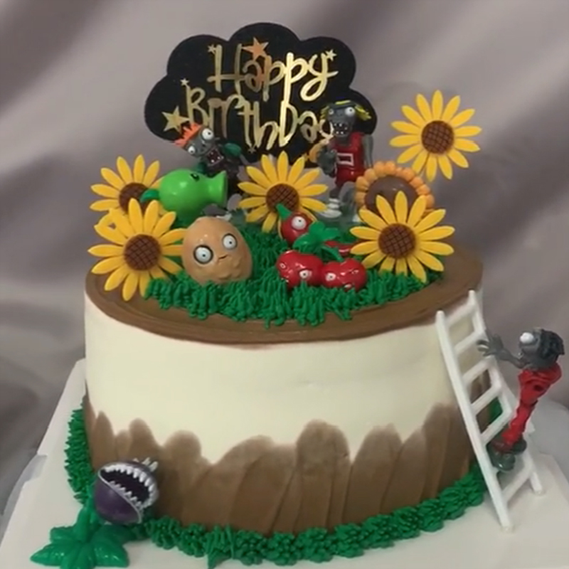 植物大战僵尸万圣节男孩蛋糕装饰