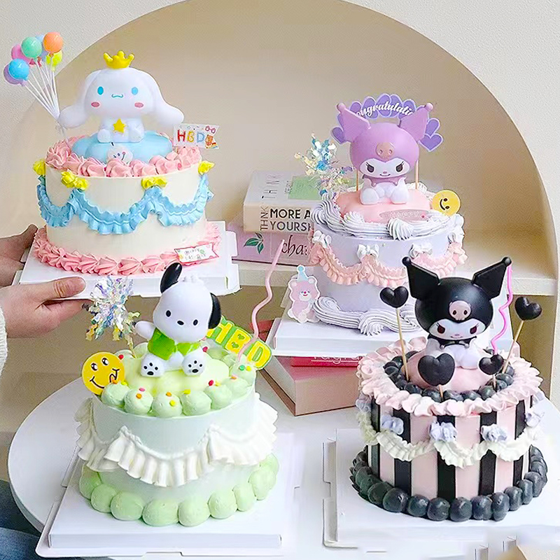 云朵灯三丽鸥蛋糕摆件帕恰狗库洛米泳圈玉桂狗美乐蒂生日装饰插件