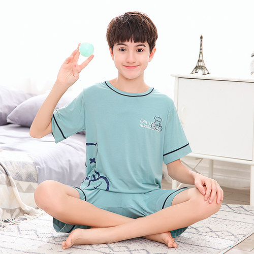 莫代尔小熊中大童夏季家居服套装