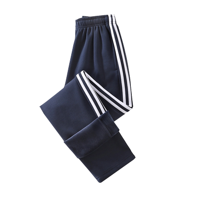 校裤纯棉加绒加厚二条杠