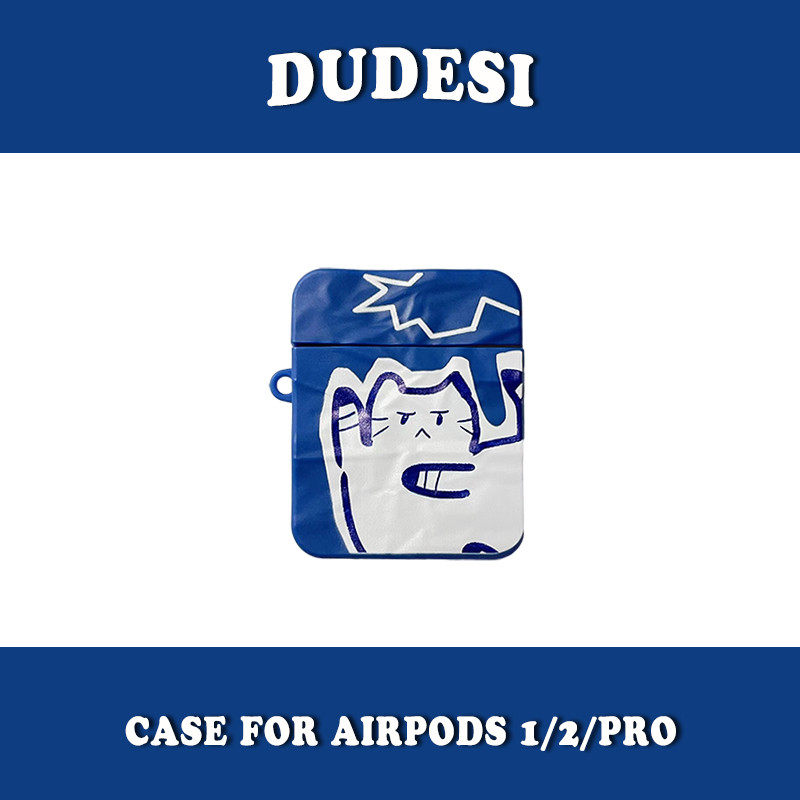克莱因蓝小猫艺术折纸皱纸纹适用于AirPods保护套AirPodsPro3代苹果airpods2代无线蓝牙耳机套保护壳潮防摔软怎么看?