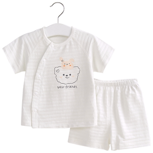 宝宝夏装套装女童纯棉两件套婴儿短袖男童薄款分体夏季儿童衣服