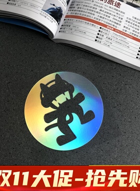 摩托踏板电音猫百大DJ电音节贴纸 HOLOGRAM贴纸行李箱电脑贴纸