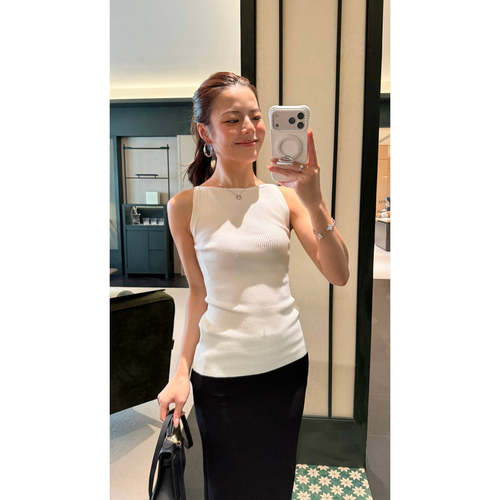 张涵涵老钱风修身显瘦针织衫