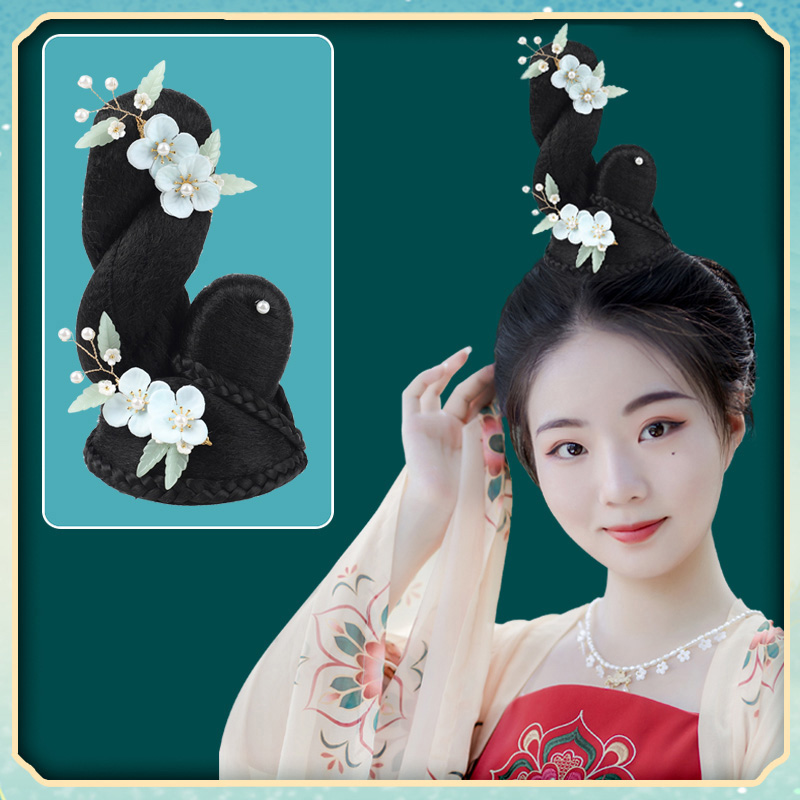 古装成人古典舞民族舞汉服假发丽人行舞蹈发饰艺考演出发包头饰品