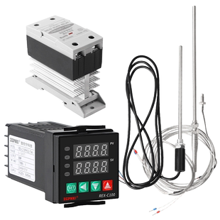 温控仪REX-C100/SSR-40DA固态继电器M6K型热电偶探针PT100温控器E