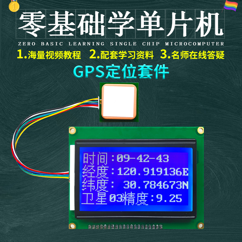 基于51单片机GPS自动定位系统设计开发板实验DIY经纬度时间套件-封面