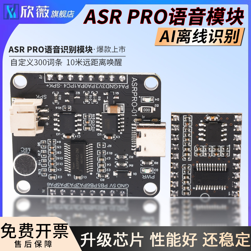 ASR PRO语音识别模块串口一键下载AI离线语音开发板天问学习模块-封面