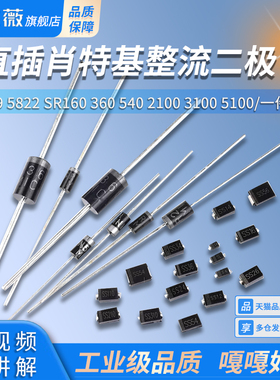 1N5819 5822 SR160 360 540 2100 3100 5100直插肖特基整流二极管