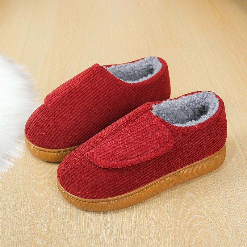 老人脚肿棉鞋女冬季加绒加厚保暖妈妈鞋中老年男款脚背高棉拖鞋