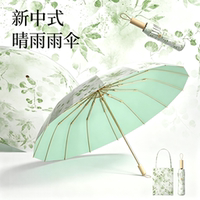 宝迪妮新中式古风防晒伞女大号 16主骨双龙骨抗风晴雨两用伞