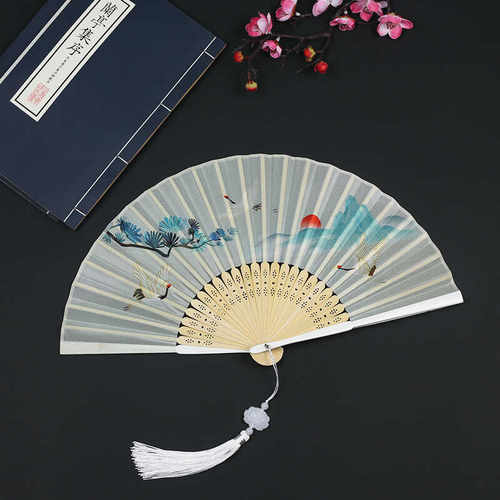 折叠女式夏季随身便携旗袍小竹扇