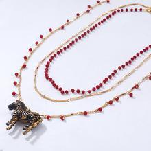 欧美跨境爆款项链创意个性潮流星星豹纹耳环爱心吊坠多层项链女