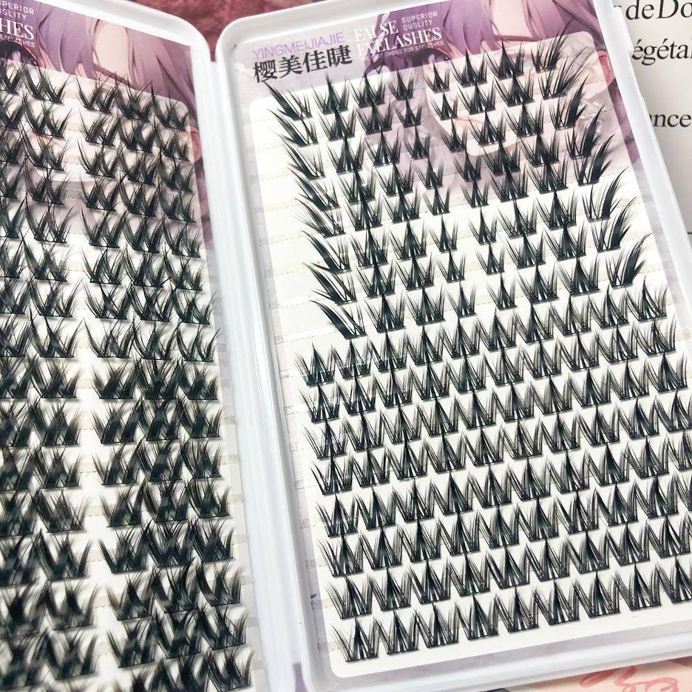 大容量混合假睫毛书浓密大花卷仿真单簇狐狸犬漫画款狗狗眼假睫毛