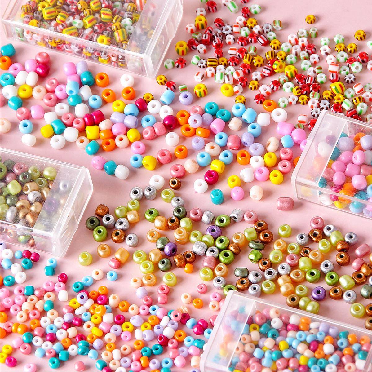 一份10克/彩色复古串珠玻璃直孔米珠手工耳环耳饰材料配件