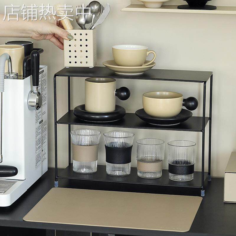三层铁艺置物架 居家咖啡角收纳架 多层简约杯架 ins风桌面杯子架,收纳整理,书桌收纳置物架,淘宝优惠券,粉丝福利购,淘宝优惠卷