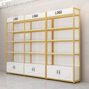 货架置物架落地多层陈列带背板便利店零食架可调节商用超市展示柜