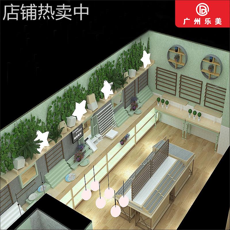 定制时尚木质烤漆饰品柜陈列柜铁木结合零售店货架展示架厂家直销