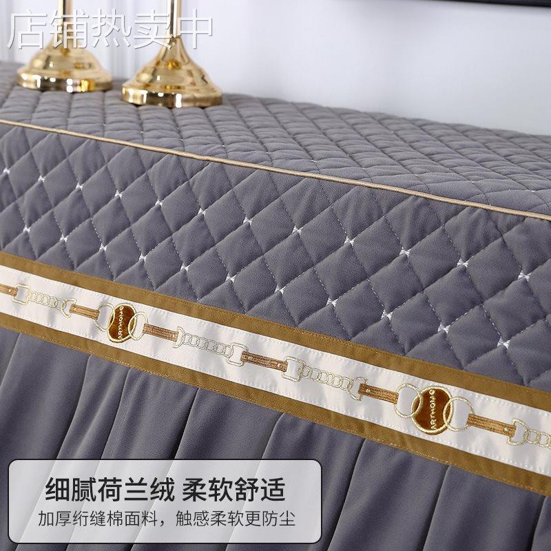 W*加厚钢琴罩欧式典雅钢琴全罩布艺中开钢琴套弹琴不取防尘罩琴凳