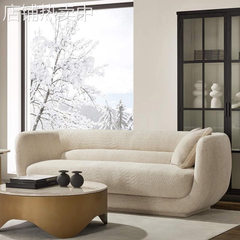 北欧i极简ns奶油复古沙发现代简约客厅轻奢设计师创意直排大沙发