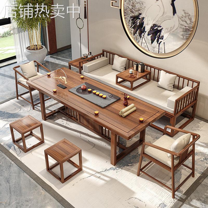 中式禅意美容院茶桌办公室茶台实木客厅家用茶桌椅功夫茶几罗汉床