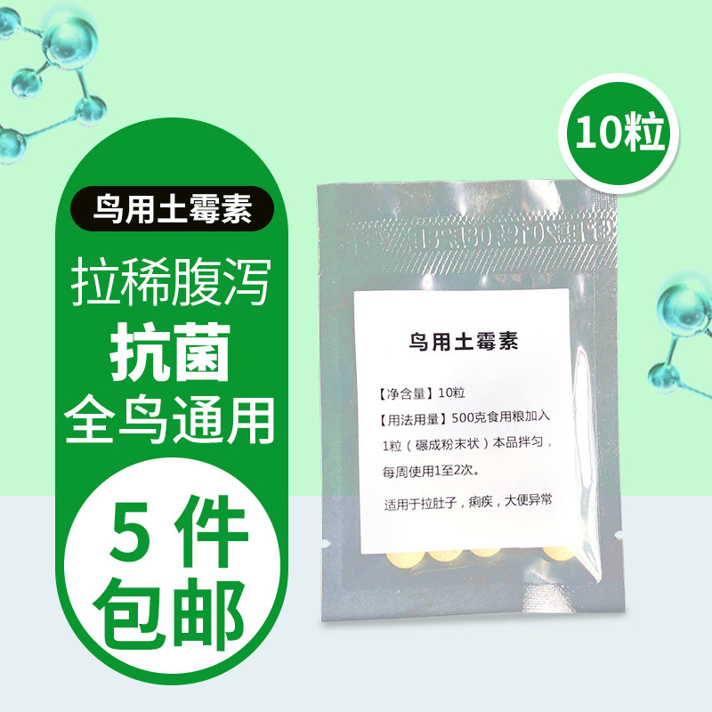 鸟用土霉素鹦鹉八哥信鸽鹩哥腹泻肠道疾病拉稀鸟类医疗用品鸽子药