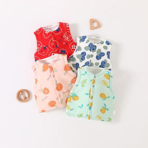 春秋冬季夹棉保暖背心宝宝马甲