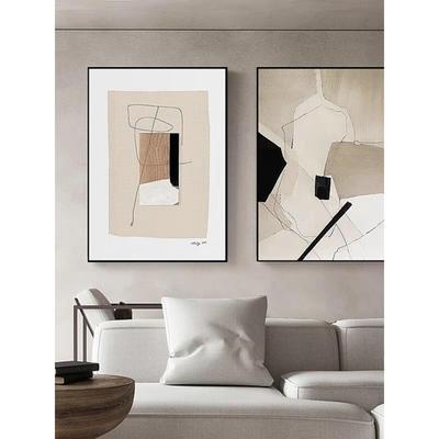 北展风格现代简约黑白灰抽象艺术客厅装饰画斯堪的纳维亚原木风格