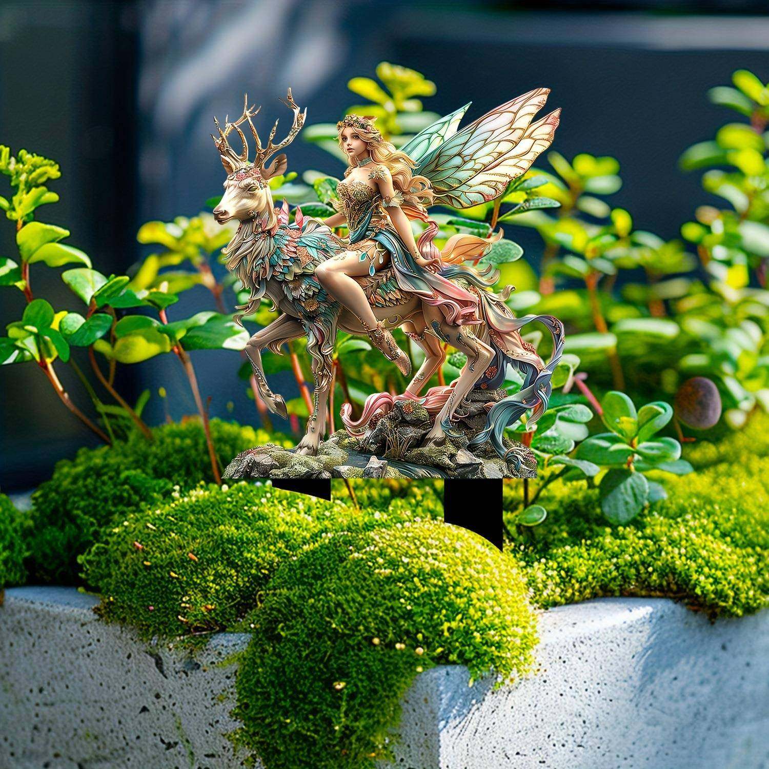 跨境森林精灵与魔法鹿花园桩插牌亚克力庭院地插盆栽装饰场景点缀,家居饰品,户外/庭院摆件,淘宝优惠券,粉丝福利购,淘宝优惠卷