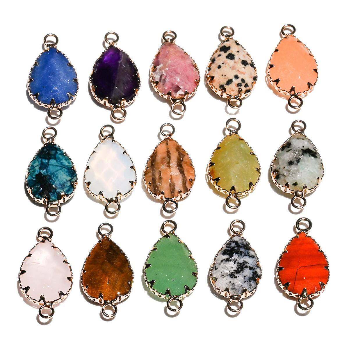 天然水晶紫晶粉晶包边双孔吊坠不规则单吊切面饰品配件连接器,饰品/流行首饰/时尚饰品新,其他DIY饰品配件,淘宝优惠券,粉丝福利购,淘宝优惠卷