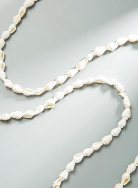 欧美复古民族风白色贝壳小海螺长款项链个性多层吊坠首饰厂家