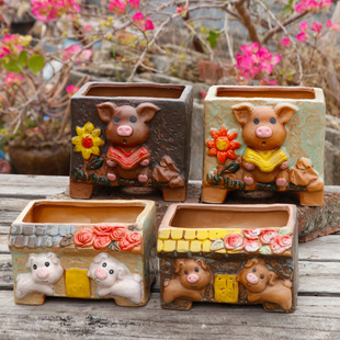 可爱卡通动物造型花盆