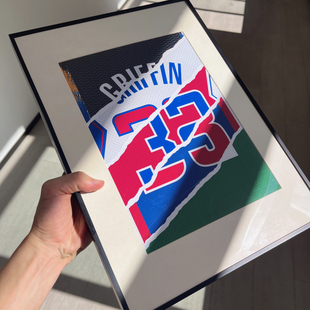 格里芬职业生涯球衣拼接照片铝合金相框球迷挂框桌面创意实木摆台