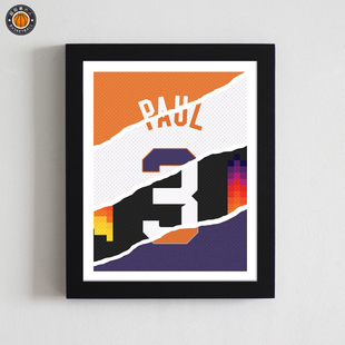 克里斯保罗球衣拼接号码实木装饰相框照片墙桌摆创意球迷周边用品