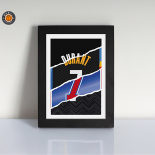 凯文杜兰特球衣号码拼接海报壁纸照片墙桌摆实木装饰挂画球迷用品
