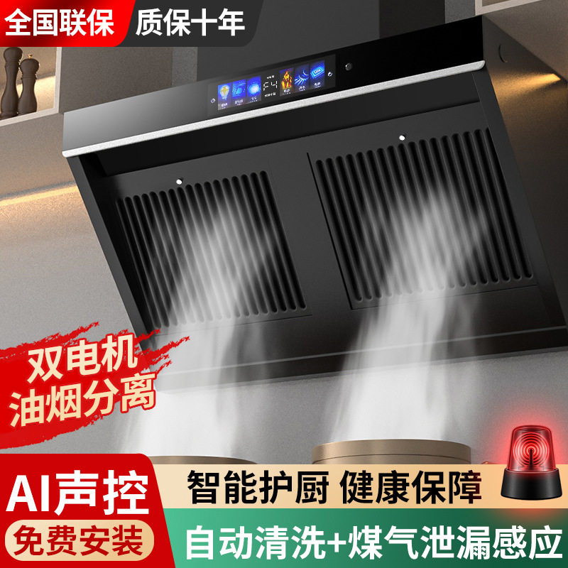 大吸力抽油烟机家用厨房壁挂式双电机排油机小型侧吸油烟机