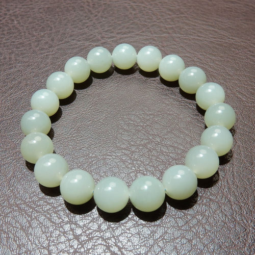 一方玉舍和田玉新疆且末蓝奶蓝色10mm手串手链