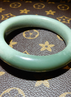 和田玉籽料沙枣青双色正装手镯｜60mm 圈口 油润清雅双色渐变